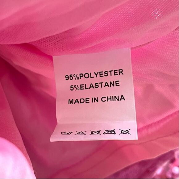 Faeriesty One Shoulder Sleeveless Pink Sequin Cocktail Dress, Women's Medium - Picture 12 of 13